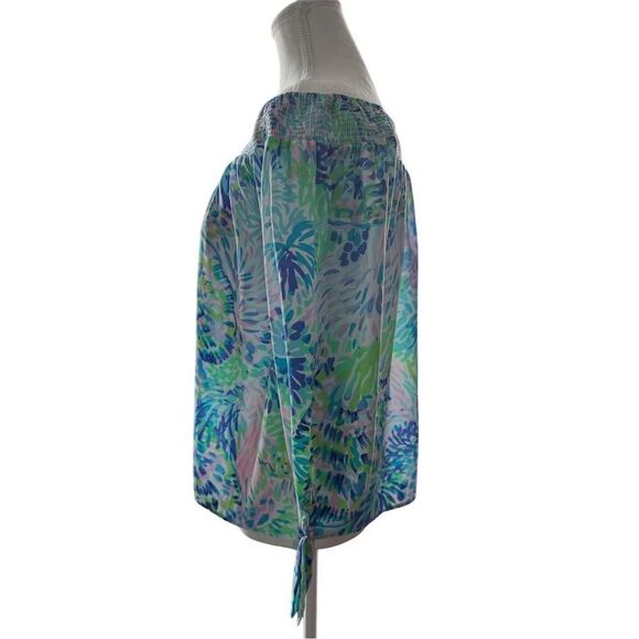 Lilly Pulitzer Blakely Women's XS Off-the-Shoulder Blouse Multicolor 3/4 Sleeve - Picture 2 of 12